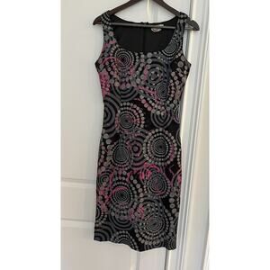 Rare Find! VTG 90s cotton dress with hand painted details Sz. M Made In Italy